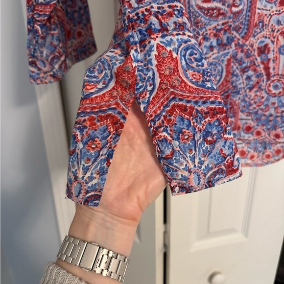Red & Blue Talbots Blouse - EUC - Picture 9 of 12